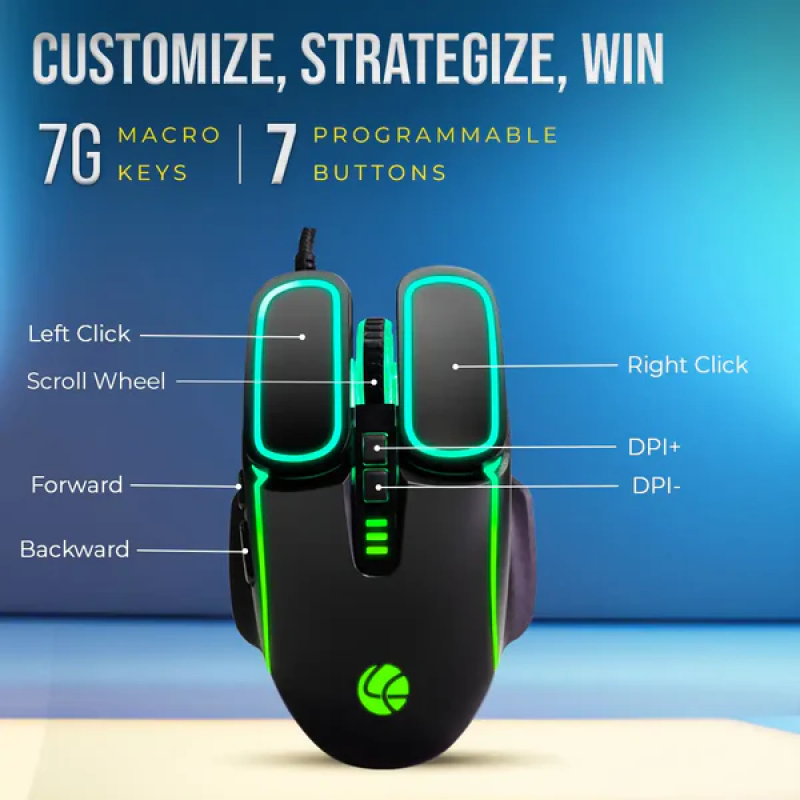 Lapcare Voyager Champ Gaming RBG Mouse | 7200dpi | LGM-201 Lapcare Voyager Champ Gaming RBG Mouse | 7200dpi | LGM-201