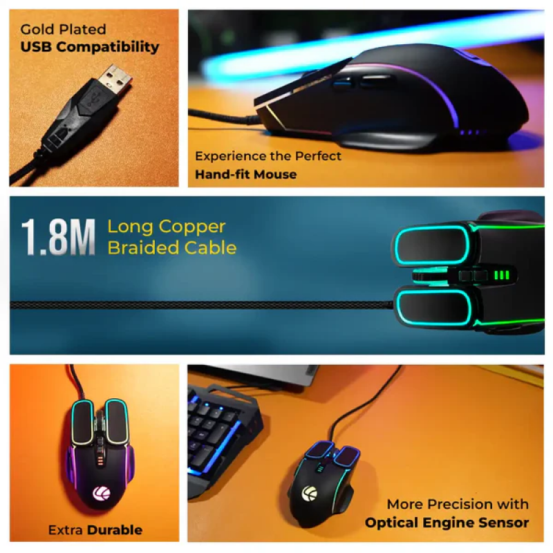 Lapcare Voyager Champ Gaming RBG Mouse | 7200dpi | LGM-201 Lapcare Voyager Champ Gaming RBG Mouse | 7200dpi | LGM-201