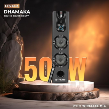 Lapcare Dhamaka Tower Speakers | 50W | Led Digital Display | Black Lapcare Dhamaka Tower Speakers | 50W | Led Digital Display | Black