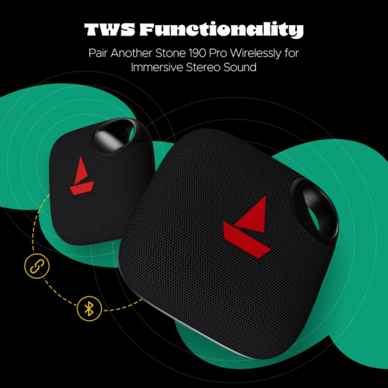 boAt Stone 190 Pro Bluetooth Speaker | 5 W | IPX6 Splash Resistance | Raging Black boAt Stone 190 Pro Bluetooth Speaker | 5 W | IPX6 Splash Resistance | Raging Black