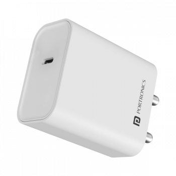 Portronics Adapto Super Fast Type C PD Wall Charger | Fast Charging Adaptor | 25W |‎ White | POR 2619