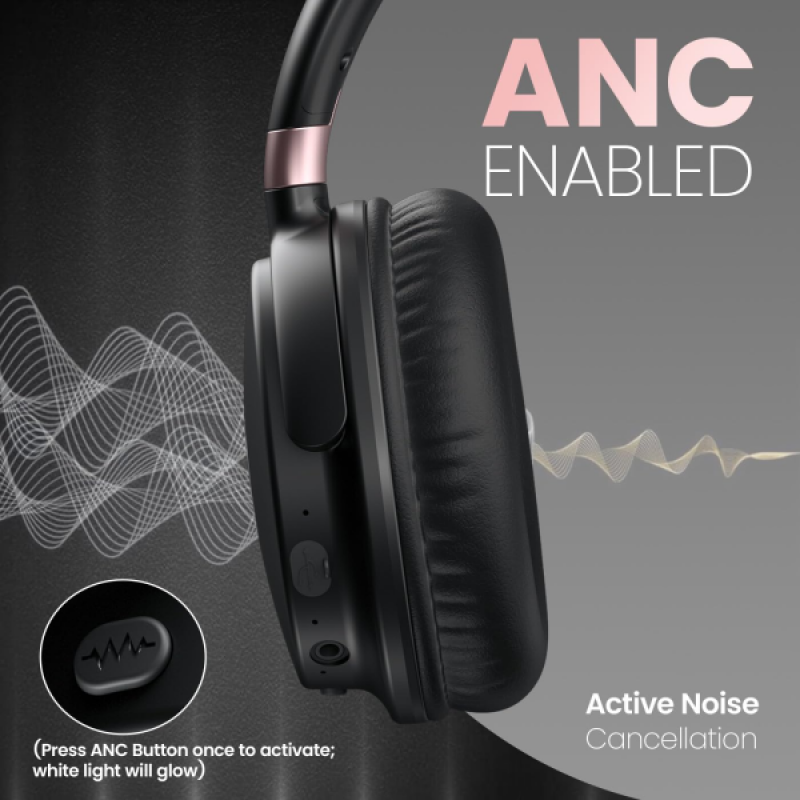 Portronics Muffs M3 Over Ear Headphones | 40 Hour Playtime | Foldable Design | Type C Fast Charging | Black Portronics Muffs M3 Over Ear Headphones | 40 Hour Playtime | Foldable Design | Type C Fast Charging | Black