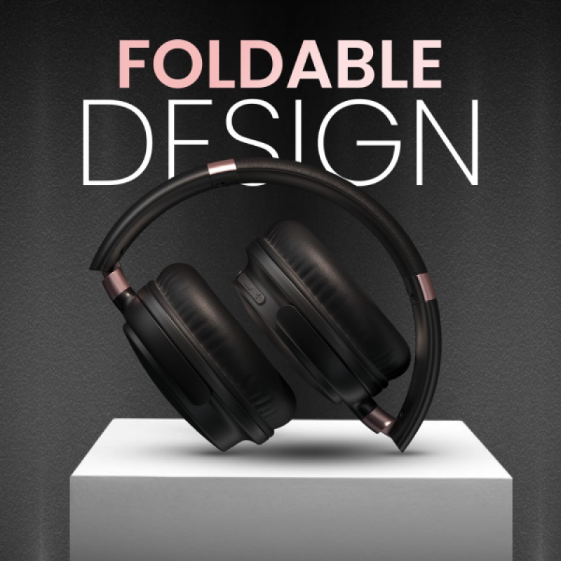 Portronics Muffs M3 Over Ear Headphones | 40 Hour Playtime | Foldable Design | Type C Fast Charging | Black Portronics Muffs M3 Over Ear Headphones | 40 Hour Playtime | Foldable Design | Type C Fast Charging | Black