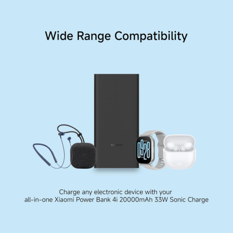 Xiaomi Power Bank 4i | 20000mAh | 33W Super Fast Charging PD | Black Xiaomi Power Bank 4i | 20000mAh | 33W Super Fast Charging PD | Black
