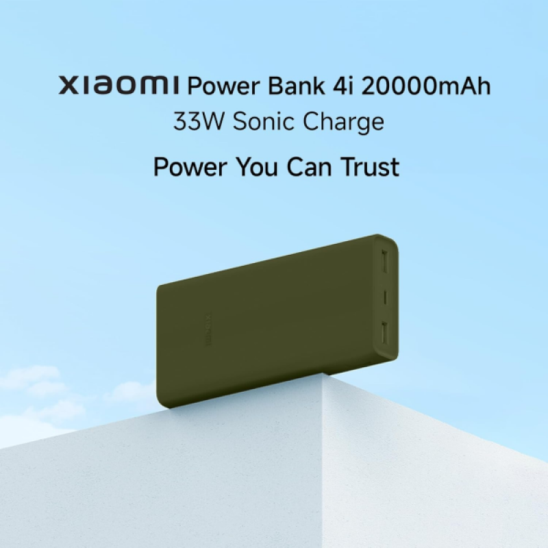 Xiaomi Power Bank 4i | 20000mAh | 33W Super Fast Charging PD | Olive green Xiaomi Power Bank 4i | 20000mAh | 33W Super Fast Charging PD | Olive green
