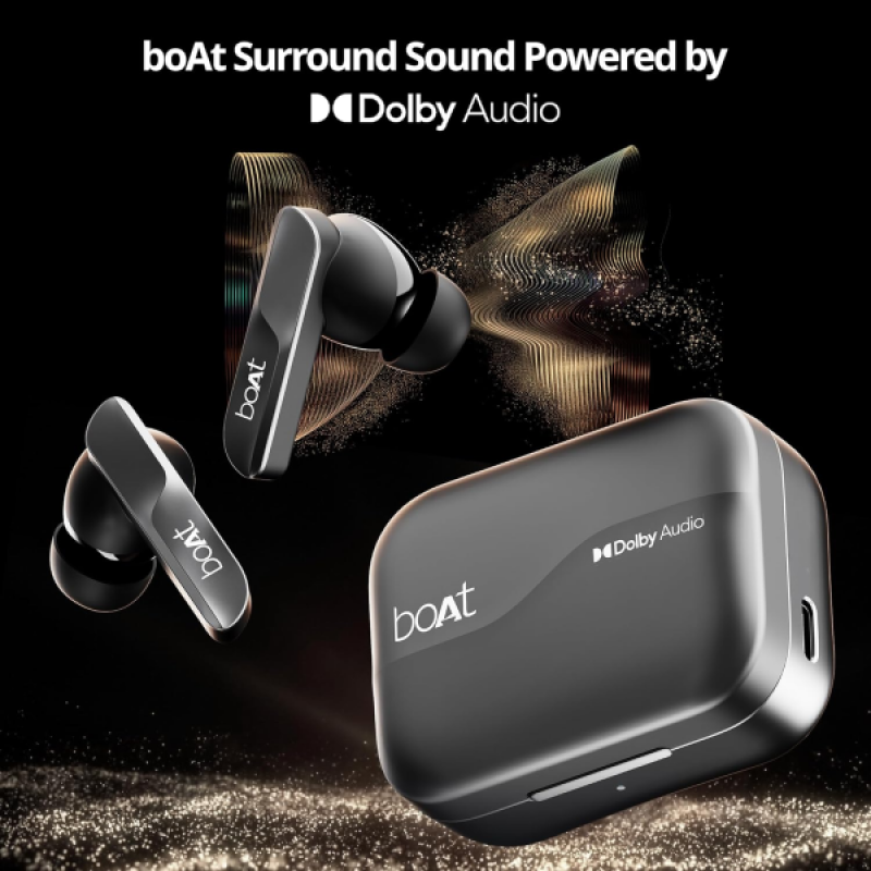 boAt Airdopes 800 | Dolby Audio | 4 Mics AI ENx Tech Titanium Drivers | Interstellar Black boAt Airdopes 800 | Dolby Audio | 4 Mics AI ENx Tech Titanium Drivers | Interstellar Black