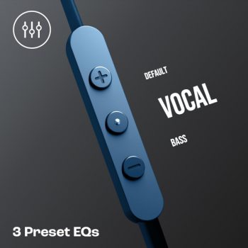 JBL Tune 310C Wired Hi Res In Ear Earphones | 3 Button EQ | Blue | JBLT310CBLU