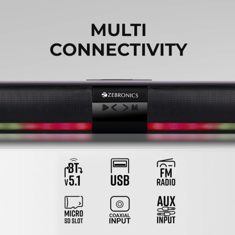 ZEBRONICS Ace Plus Wireless Soundbar | 30W | Bluetooth 5.1 ZEBRONICS Ace Plus Wireless Soundbar | 30W | Bluetooth 5.1
