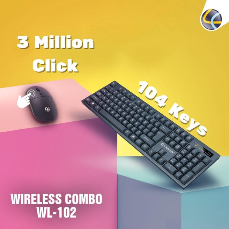 Lapcare Wireless Keyboard and Mouse Combo | Black | WL-102 Lapcare Wireless Keyboard and Mouse Combo | Black | WL-102