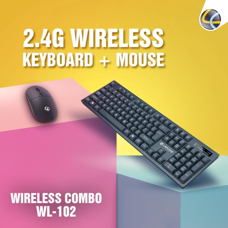 Lapcare Wireless Keyboard and Mouse Combo | Black | WL-102 Lapcare Wireless Keyboard and Mouse Combo | Black | WL-102