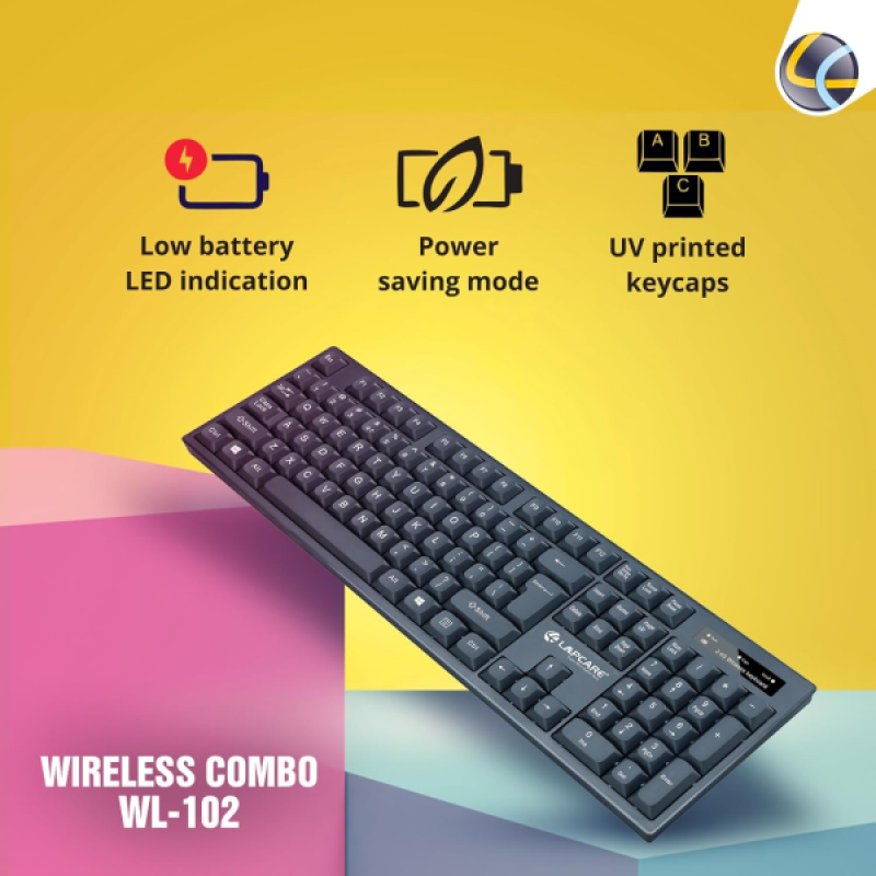 Lapcare Wireless Keyboard and Mouse Combo | Black | WL-102 Lapcare Wireless Keyboard and Mouse Combo | Black | WL-102