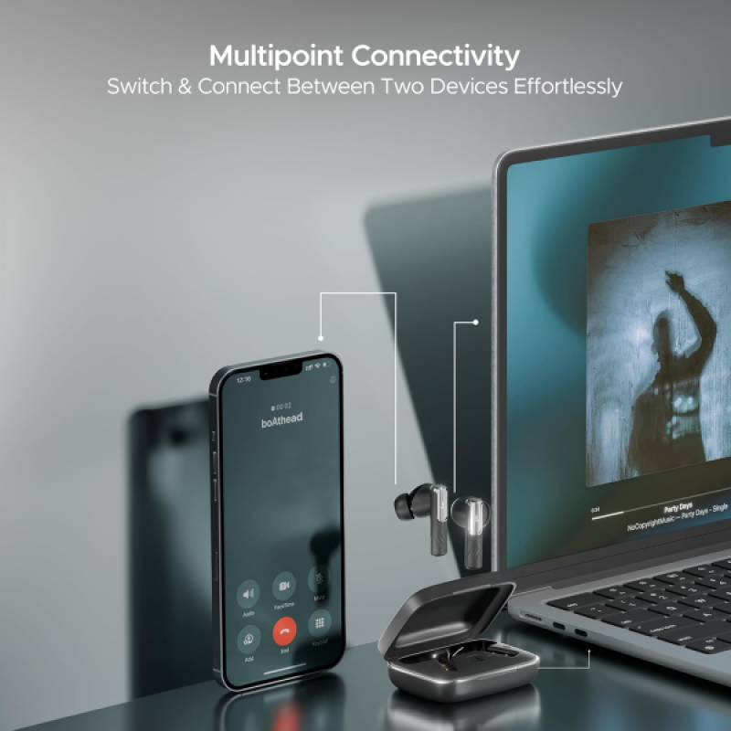 boAt Nirvana Ivy Wireless Earbuds | Gunmetal Black boAt Nirvana Ivy Wireless Earbuds | Gunmetal Black