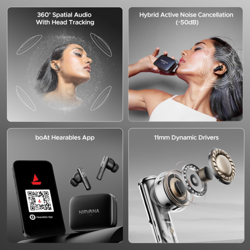 boAt Nirvana Ivy Wireless Earbuds | Gunmetal Black boAt Nirvana Ivy Wireless Earbuds | Gunmetal Black
