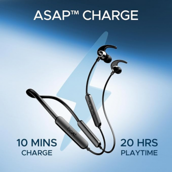 boAt Rockerz 255 Pro+ | ASAP Charge | upto 60 Hours Playback | Bluetooth | Active Black