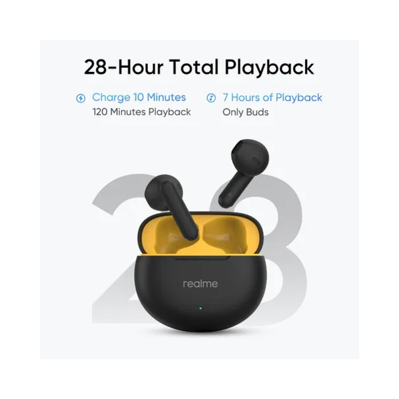 realme Buds T01 TWS Earbuds | AI ENC Noise Cancellation | Black | RMA2406 realme Buds T01 TWS Earbuds | AI ENC Noise Cancellation | Black | RMA2406