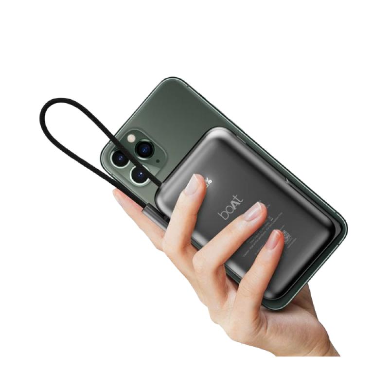 boAt EnergyShroom magnetic wireless power bank | 10000Mah | Black | PB330 boAt EnergyShroom magnetic wireless power bank | 10000Mah | Black | PB330