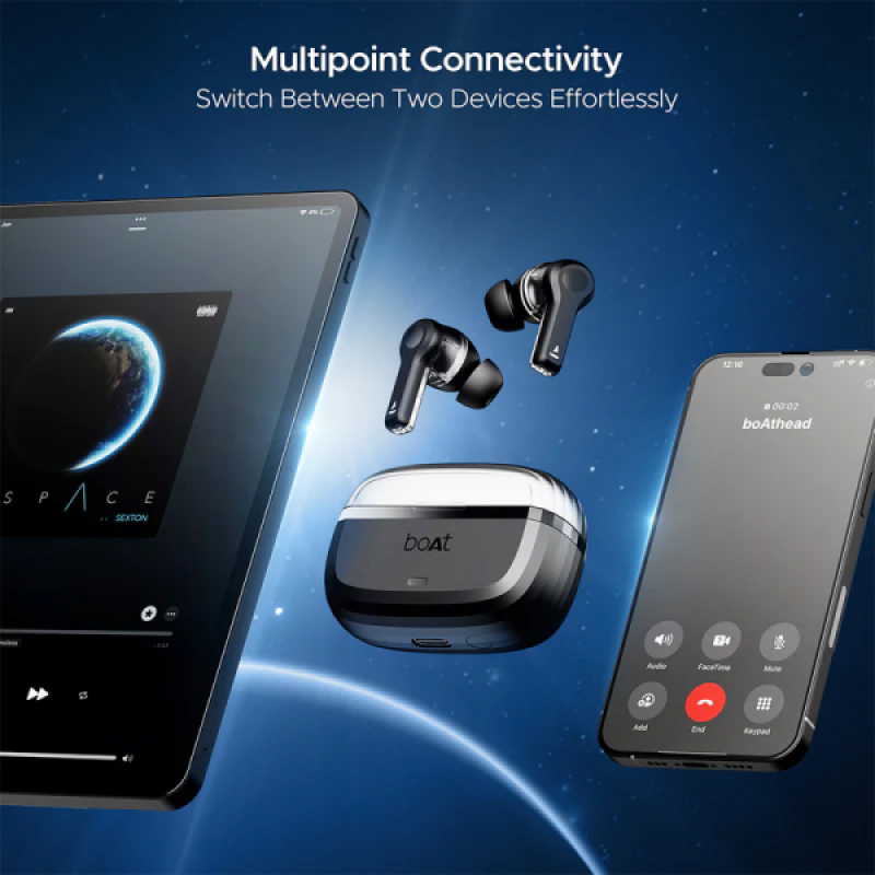 boAt Nirvana Space Earbuds | 360º Spatial Audio | Cosmic Black boAt Nirvana Space Earbuds | 360º Spatial Audio | Cosmic Black