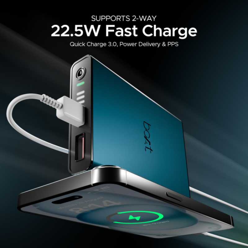 boAt Energyshroom PB300 Pro Power Bank | 10000mAh | Steel Blue boAt Energyshroom PB300 Pro Power Bank | 10000mAh | Steel Blue