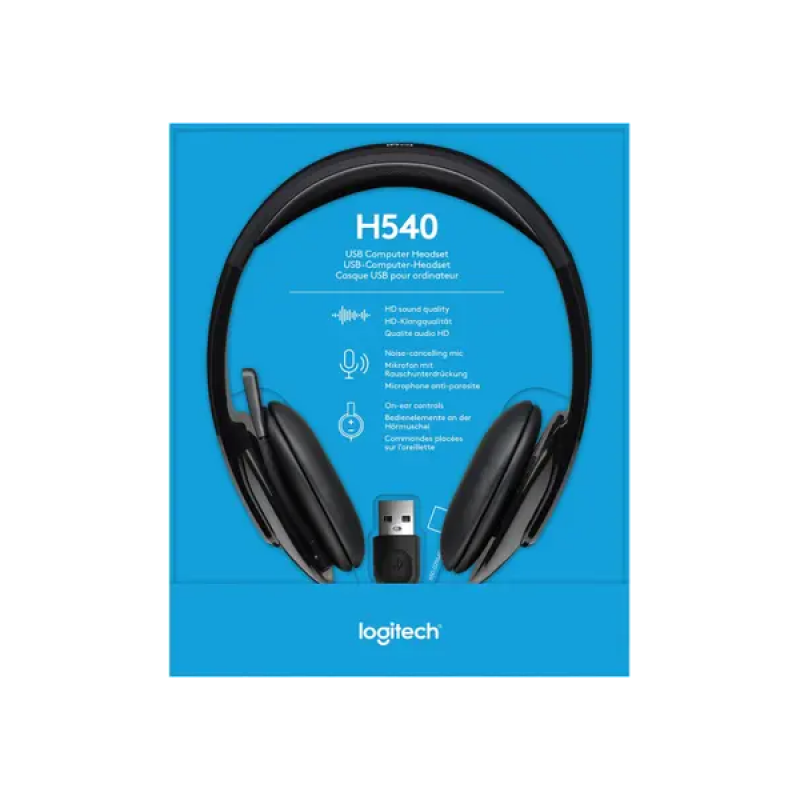 Logitech H540 Stereo Wired Headphones | Mic With Noise Cancelling Usb | Black Logitech H540 Stereo Wired Headphones | Mic With Noise Cancelling Usb | Black