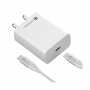 Portronics Adapto 25 Pro Type C Wall Charger | 25W | Type C to Type C Fast Charging Cable | White | POR 1964