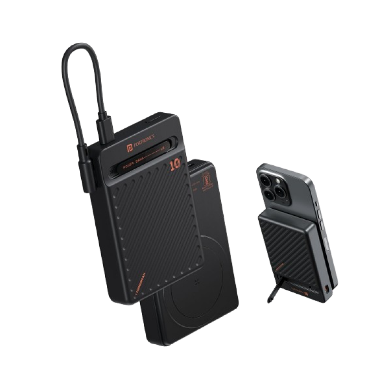 Portronics Chyro Magnetic 15W Wireless Fast Charging Powerbank | 10000mAh | 20W | Black | POR 2663 Portronics Chyro Magnetic 15W Wireless Fast Charging Powerbank | 10000mAh | 20W | Black | POR 2663