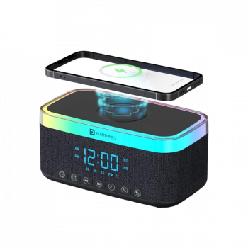 Portronics Trifusion HD Sound Bluetooth Speaker | 16W | 15W Wireless Charging | Black | POR 2333