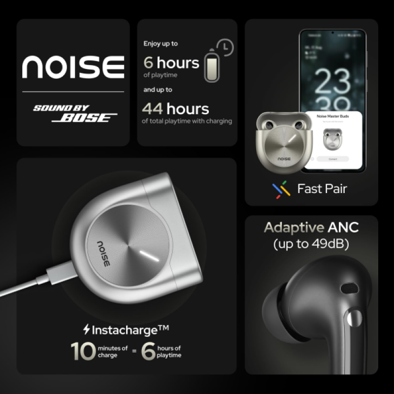Noise Master Bluetooth Earbuds | Onyx Black Noise Master Bluetooth Earbuds | Onyx Black