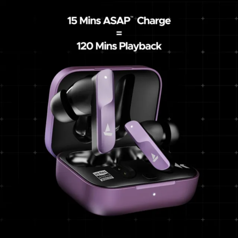 boAt Nirvana X TWS Earbuds | AI Noise Cancellation | IPX5 Water Resistant | Smoky Amethyst boAt Nirvana X TWS Earbuds | AI Noise Cancellation | IPX5 Water Resistant | Smoky Amethyst