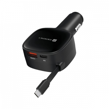 Portronics Car Power Retracto Car Charger | 84W | Black