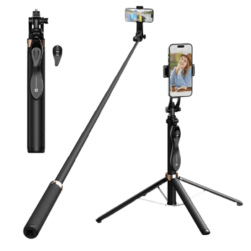 Portronics Lumistick Pro | Enhanced Stability Tripod | Detachable Bluetooth Remote | Black Portronics Lumistick Pro | Enhanced Stability Tripod | Detachable Bluetooth Remote | Black