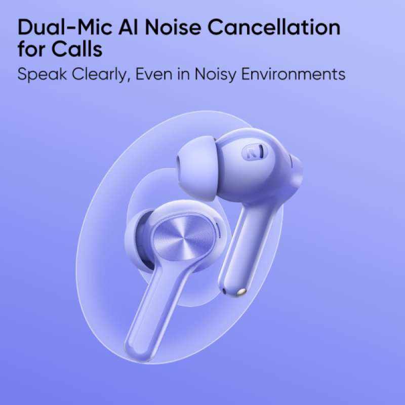 realme Buds T200 Lite Earbuds | 4 Mic AI ENC for Calls 4 | Ultra Low Latency Gaming | Aurora Purple realme Buds T200 Lite Earbuds | 4 Mic AI ENC for Calls 4 | Ultra Low Latency Gaming | Aurora Purple