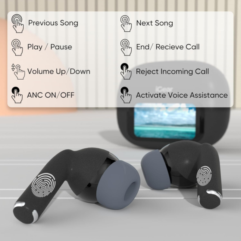 iGear PixelPod ANC Earbuds | v5.4 | Black iGear PixelPod ANC Earbuds | v5.4 | Black