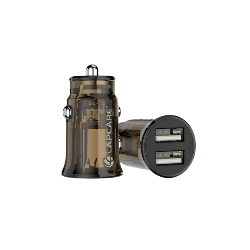 Lapcare CARGE 15 Car Charger  | 15W |  Dual USB Ports | Compact Design | LCC-711