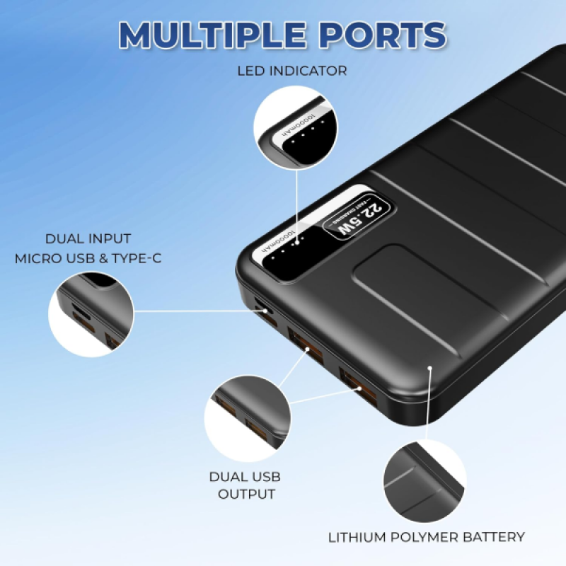 Lapcare Blaze 22.5W Fast Charging Power Bank | 10000mah | Black | LPB-015 Lapcare Blaze 22.5W Fast Charging Power Bank | 10000mah | Black | LPB-015