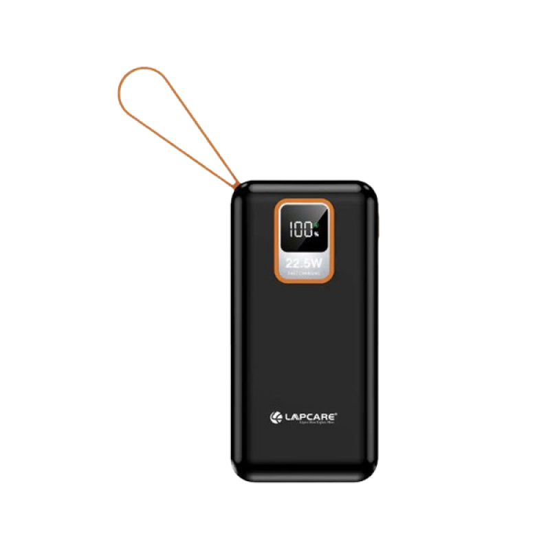 Lapcare Orange Power Bank with Wake Up Button | 10000 mAh  |  LPB-513
