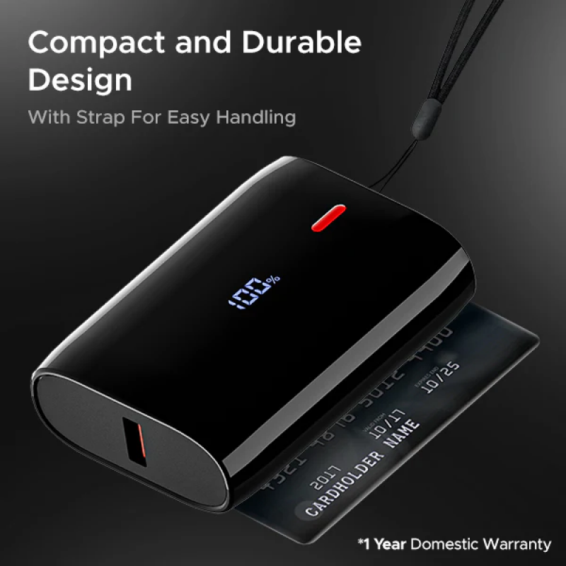 boAt EnergyShroom PB300 Air Pocket Size Power Bank | 10000 mAh | 22.5W | Carbon Black boAt EnergyShroom PB300 Air Pocket Size Power Bank | 10000 mAh | 22.5W | Carbon Black