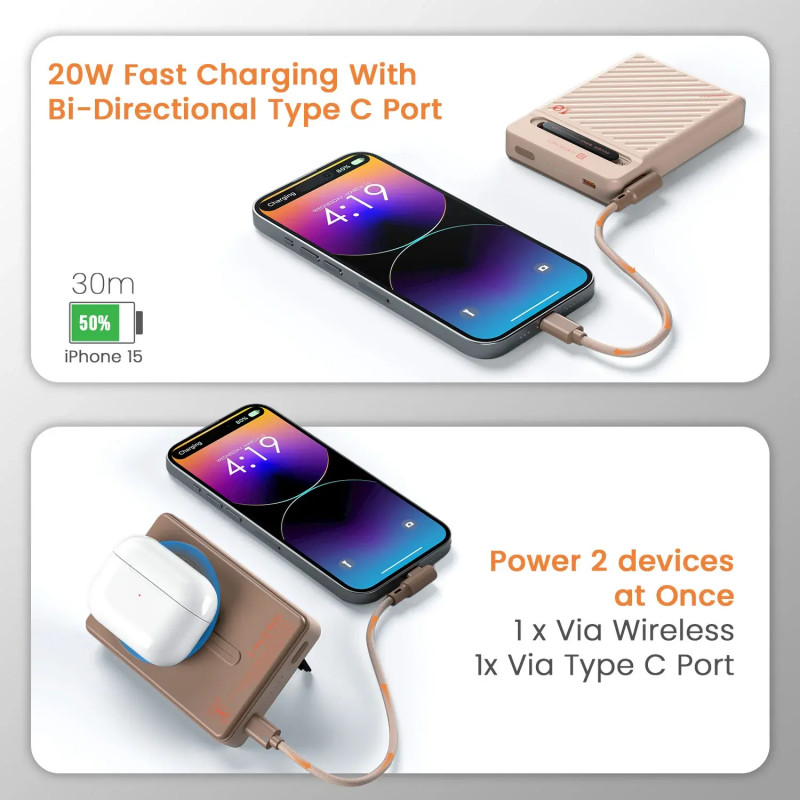 Portronics Chyro | 15W Wireless Charging | 20W Max Wired Output | MagSafe Mobile Stand | Mocha Portronics Chyro | 15W Wireless Charging | 20W Max Wired Output | MagSafe Mobile Stand | Mocha
