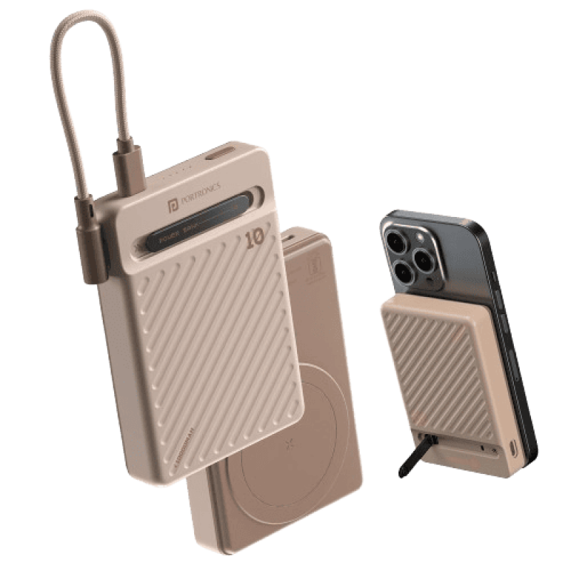 Portronics Chyro | 15W Wireless Charging | 20W Max Wired Output | MagSafe Mobile Stand | Mocha Portronics Chyro | 15W Wireless Charging | 20W Max Wired Output | MagSafe Mobile Stand | Mocha