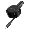 Portronics Car Power Flexo | 60W | 18W USB Type A | 30W Type C | 30W Retractable Type C Cable | POR 1877 Portronics Car Power Flexo | 60W | 18W USB Type A | 30W Type C | 30W Retractable Type C Cable | POR 1877