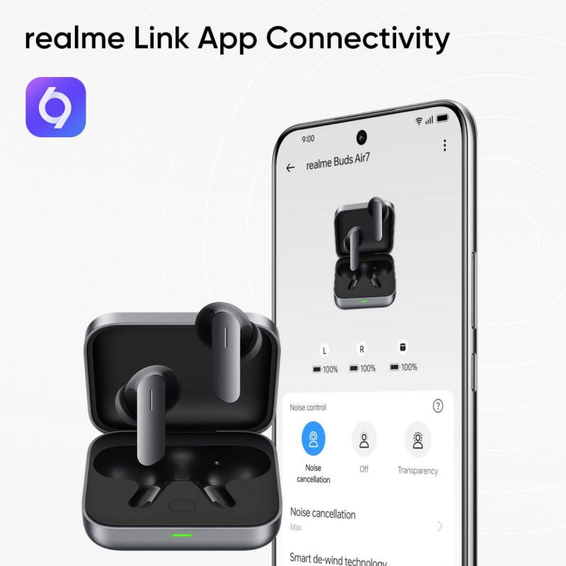 realme Buds Air 7 | 12.4mm | Slate Grey realme Buds Air 7 | 12.4mm | Slate Grey