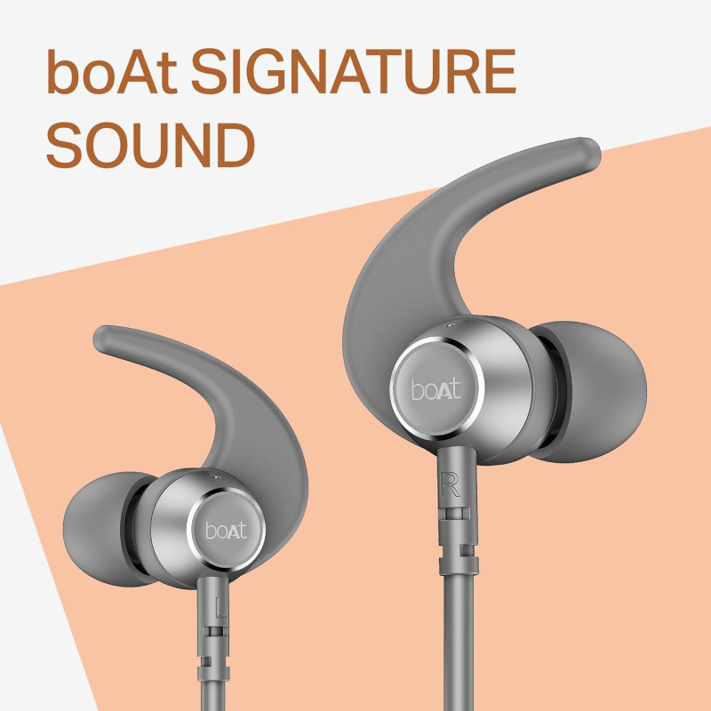 boAt Rockerz 203 Neckband | ENx Tech | Grey