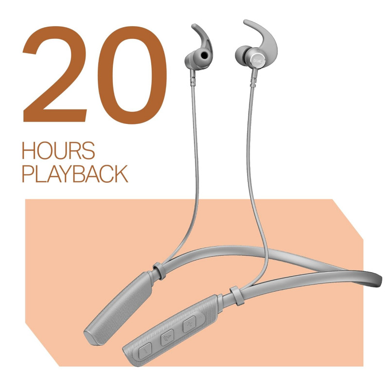 boAt Rockerz 203 Neckband | ENx Tech | Grey