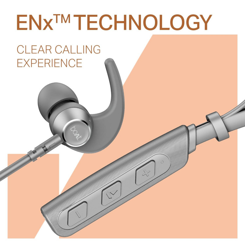 boAt Rockerz 203 Neckband | ENx Tech | Grey
