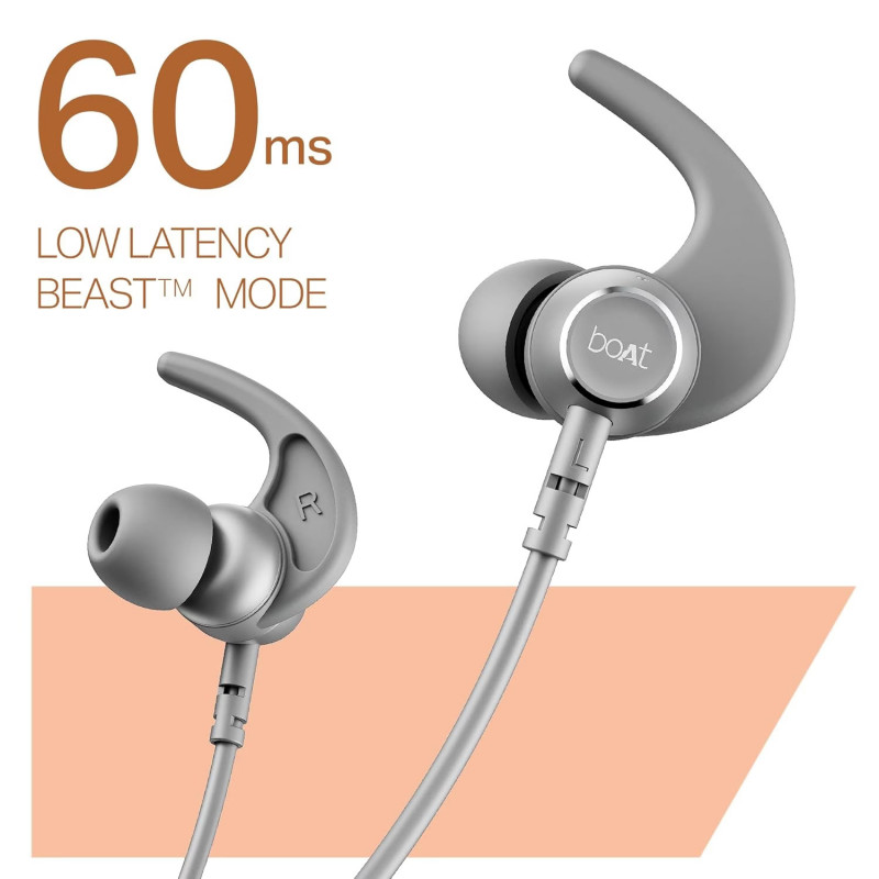 boAt Rockerz 203 Neckband | ENx Tech | Grey