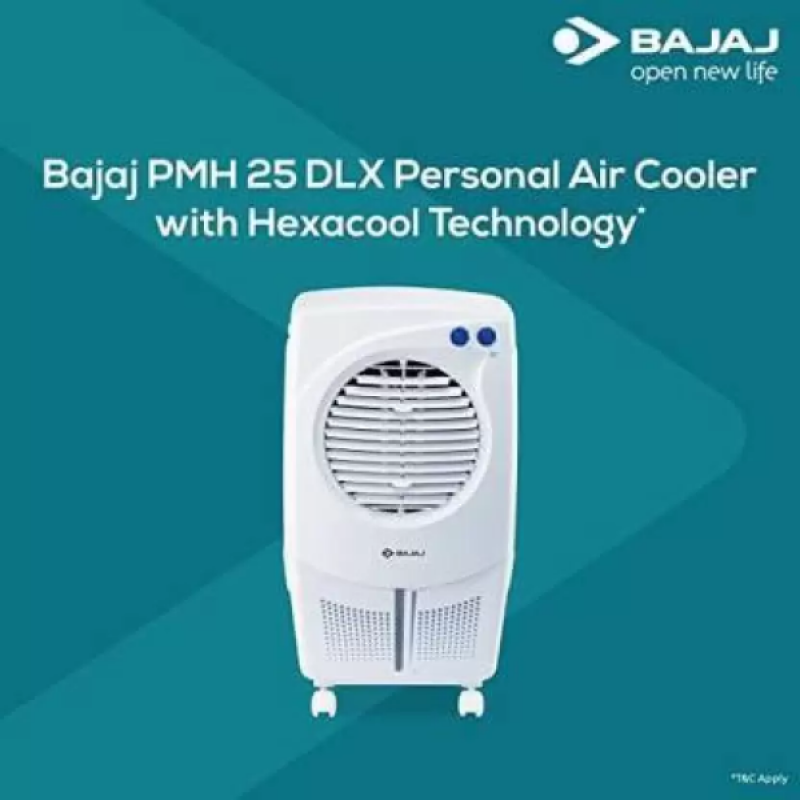 BAJAJ Room Personal Air Cooler | 24 L | White | PMH25 480126 BAJAJ Room Personal Air Cooler | 24 L | White | PMH25 480126