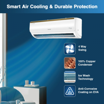 Voltas 125V Vertis Elite Gold Smart Air Inverter AC | 1 Ton | 5 star | White Voltas 125V Vertis Elite Gold Smart Air Inverter AC | 1 Ton | 5 star | White