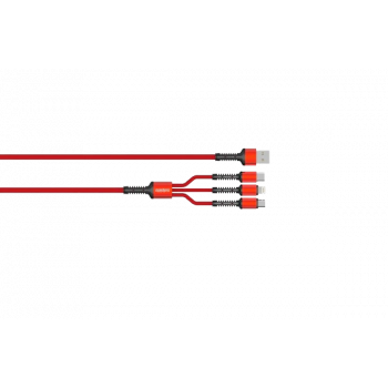 Salpido Braided 3 in 1 Data Cable | Red | SDC-39