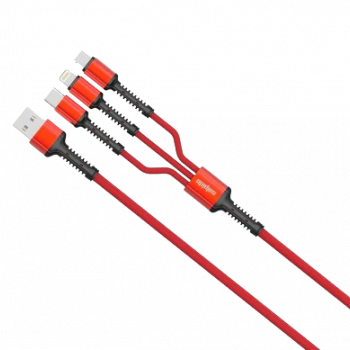 Salpido Braided 3 in 1 Data Cable | Red | SDC-39
