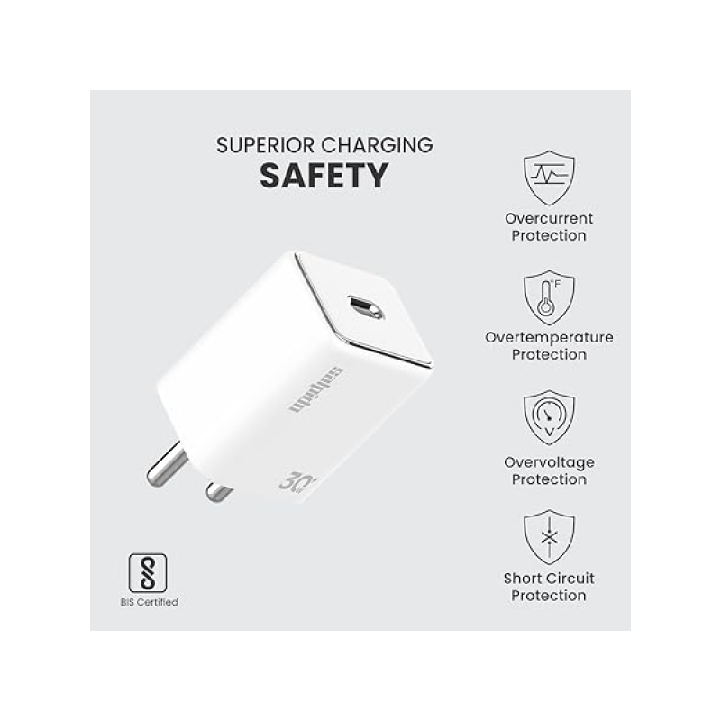 SALPIDO 30W TYPE C PD CHARGER | WC10 | White SALPIDO 30W TYPE C PD CHARGER | WC10 | White