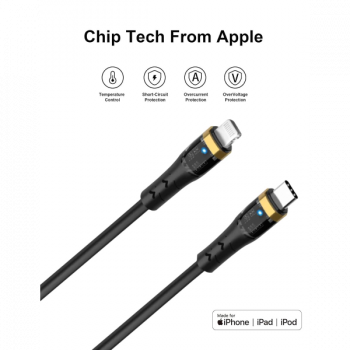 Salpido Crystal Dual Quick Charge 30W USB C to Lightning Cable | 1M PD Fast Charge | SDC 44 C L